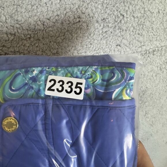 Lilly Pulitzer Vest Womens XS Blue Quilted Puffer Colorful Printed Inside Lining - Picture 8 of 8